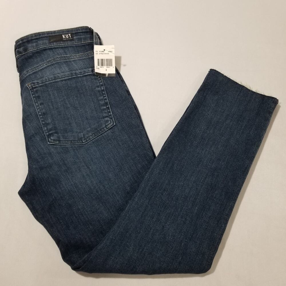 Kut From The Kloth Jeans 4 NWT High Rise Reese Fab AB Ankle Straight Leg Raw Hem - Picture 3 of 11